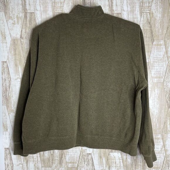 Orvis Mens XXL Vintage Quarter Zip Pullover Sweater Green Heavyweight Cotton - Picture 2 of 6